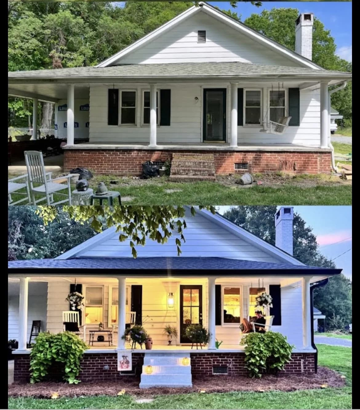 Brick North Carolina home with a completed shingle roof
