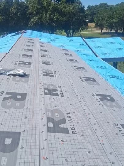 Synthetic underlayment installed on a Cherryville NC roof replacement