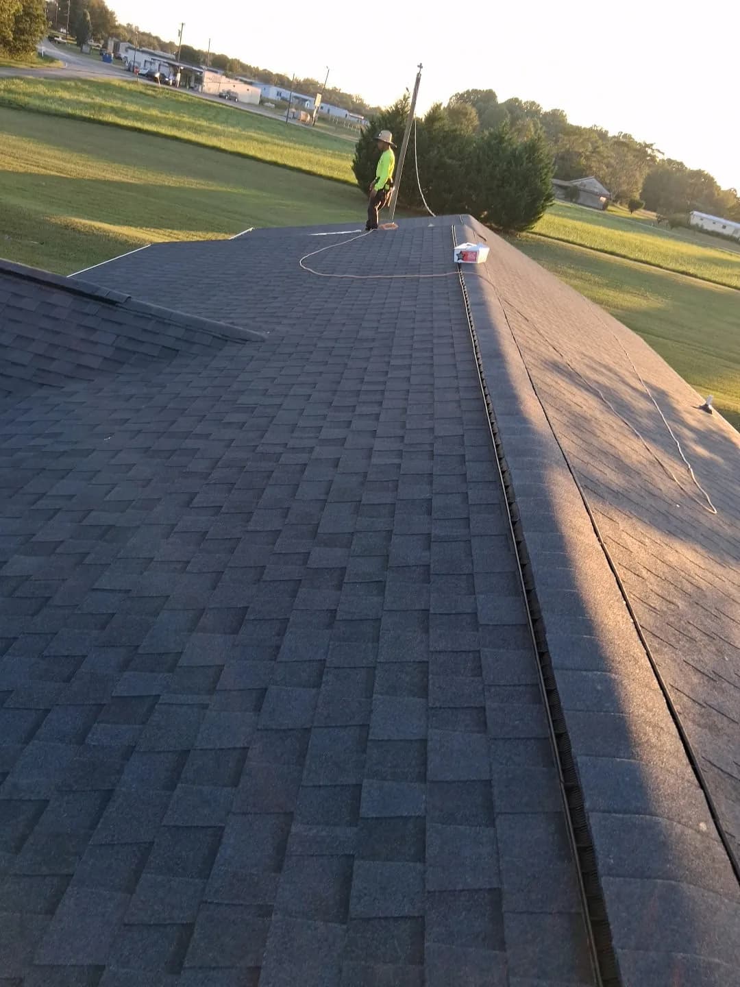 Finished architectural shingle roof installed by Sage Roofing Solutions